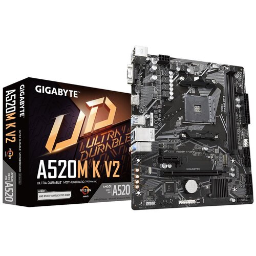 Gigabyte A520M-K V2 | Socket AM4 | AMD A520 | 2xDDR4 | Micro-ATX | Moederbord Gigabyte A520M-K V2 | Socket AM4 | AMD A520 | 2xDDR4 | Micro-ATX | Moederbord