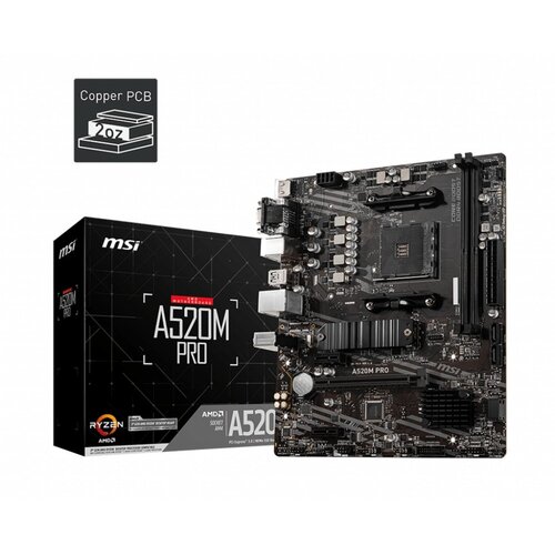 MSI A520M PRO | Socket AM4 | AMD A520 | 2xDDR4 | Micro-ATX | Moederbord