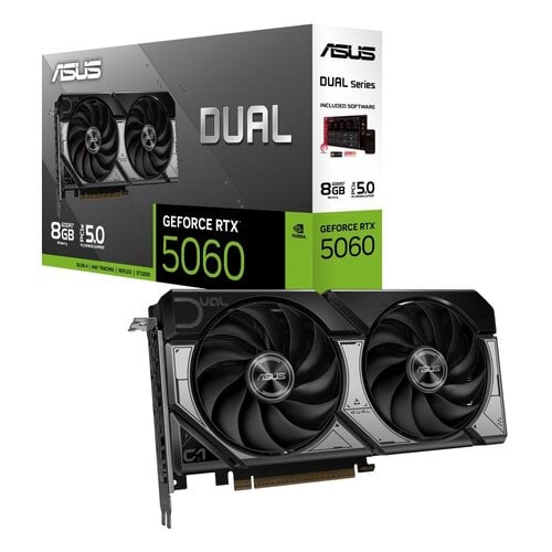 Asus ASUS Dual GeForce RTX 5060 | 8GB GDDR7 | DLSS 4 | Videokaart | Nvidia GPU Asus ASUS Dual GeForce RTX 5060 | 8GB GDDR7 | DLSS 4 | Videokaart | Nvidia GPU