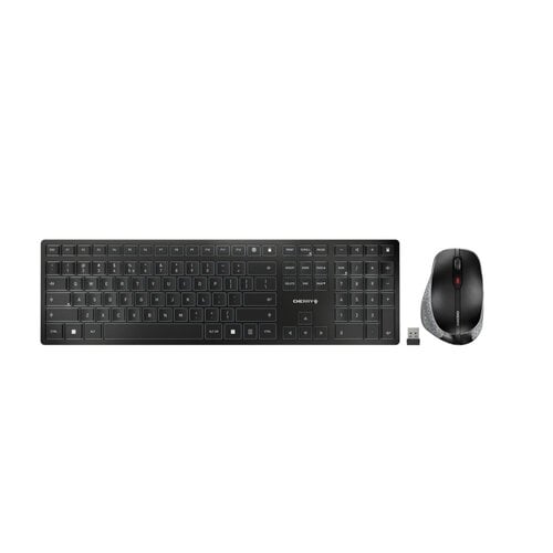 Cherry CHERRY DW 9500 Slim | Toetsenbord en Muis | RF Draadloos + Bluetooth | QWERTY (Engels) | Zwart en Grijs