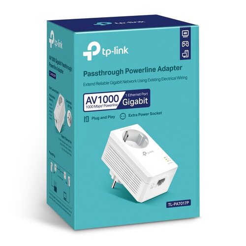 TP-Link TL-PA7017P KIT | Powerline Adapter | 1000 Mbps | Gigabit Ethernet | Met Stopcontact | Wit TP-Link TL-PA7017P KIT | Powerline Adapter | 1000 Mbps | Gigabit Ethernet | Met Stopcontact | Wit