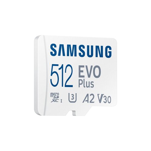 Samsung EVO Plus | MicroSDXC | 512GB | Class 10 | UHS-I U3 | V30 | A2 | Tot 160MB/s | Inclusief adapter Samsung EVO Plus | MicroSDXC | 512GB | Class 10 | UHS-I U3 | V30 | A2 | Tot 160MB/s | Inclusief adapter