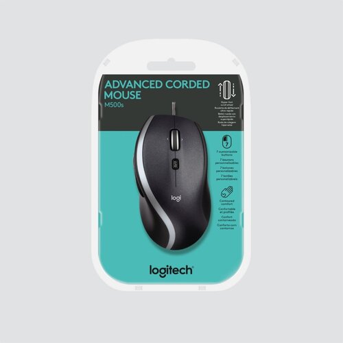 Logitech M500s Advanced | Bekabelde Muis | Rechtshandig | USB-A | 4000 DPI | Zwart/Zilver Logitech M500s Advanced | Bekabelde Muis | Rechtshandig | USB-A | 4000 DPI | Zwart/Zilver