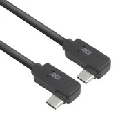AC7487 | USB 3.2 Gen 2 Kabel | USB-C (haaks links/rechts) naar USB-C (haaks links/rechts) | 60W | 10Gbps | 1m | Zwart