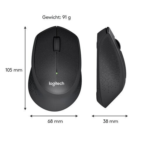 Logitech M330 Silent | Draadloze Muis | Rechtshandig | RF | 1000 DPI | Zwart