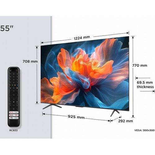 TCL 55T8C | 55" 4K Ultra HD QLED Smart TV | 120Hz | Google TV + Wifi | Dolby Vision & HDR10+ | HDMI 2.1 (2025) TCL 55T8C | 55" 4K Ultra HD QLED Smart TV | 120Hz | Google TV + Wifi | Dolby Vision & HDR10+ | HDMI 2.1 (2025)