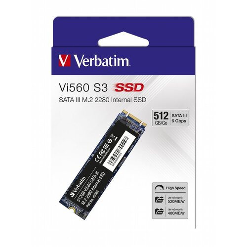 Verbatim Vi560 | 512GB SATA SSD | M.2 | 560MB/s Lezen | 520MB/s Schrijven