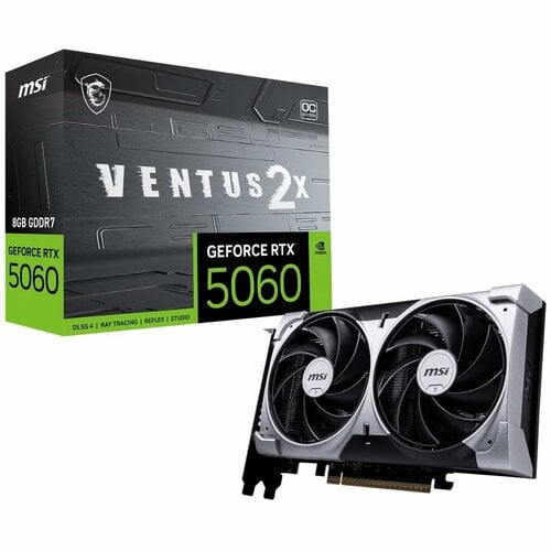 MSI GeForce RTX 5060 Ventus 2X OC | 8GB GDDR7 | DLSS 4 | Videokaart | Nvidia GPU MSI GeForce RTX 5060 Ventus 2X OC | 8GB GDDR7 | DLSS 4 | Videokaart | Nvidia GPU