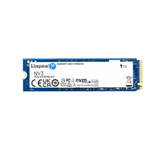 Kingston NV3 | 1TB NVMe SSD | M.2 | Gen4 | 6.000MB/s Lezen | 4.000MB/s Schrijven Kingston NV3 | 1TB NVMe SSD | M.2 | Gen4 | 6.000MB/s Lezen | 4.000MB/s Schrijven