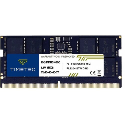 OEM Timetec | 16GB 1×16GB DDR5 | 4800MHz | SODIMM | CL40 | Geheugenmodule | RAM
