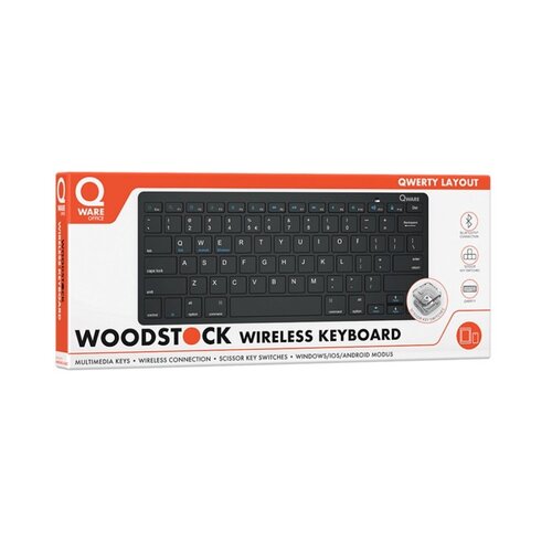 QWare QWARE Wireless keyboard Woodstock Zwart QWare QWARE Wireless keyboard Woodstock Zwart