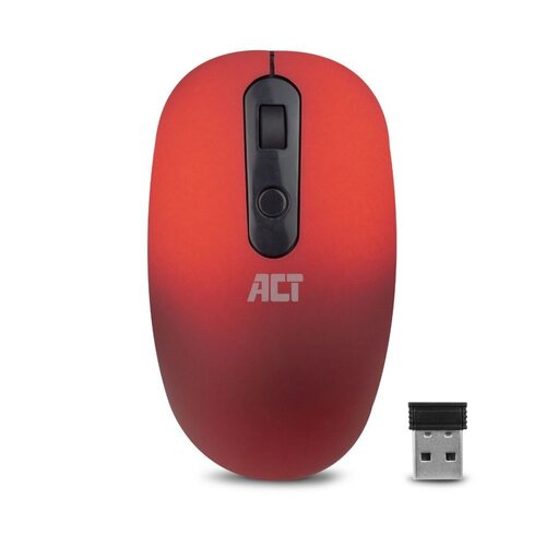 ACT AC5115 | Ambidextrous Draadloze Muis | RF-Draadloos | 1200 DPI | Rood/Zwart ACT AC5115 | Ambidextrous Draadloze Muis | RF-Draadloos | 1200 DPI | Rood/Zwart