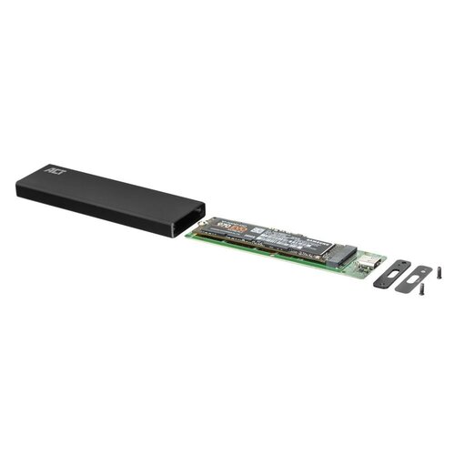 ACT AC1605 | M.2 SATA en NVMe SSD behuizing | USB C | USB 3.2 Gen2 | Tot 10 Gbit/s | Zwart ACT AC1605 | M.2 SATA en NVMe SSD behuizing | USB C | USB 3.2 Gen2 | Tot 10 Gbit/s | Zwart
