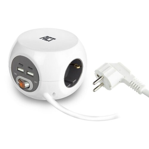 ACT AC2415 | Stekkerdoos | 3 Stopcontacten | 1,5 m | Binnen | Wit ACT AC2415 | Stekkerdoos | 3 Stopcontacten | 1,5 m | Binnen | Wit