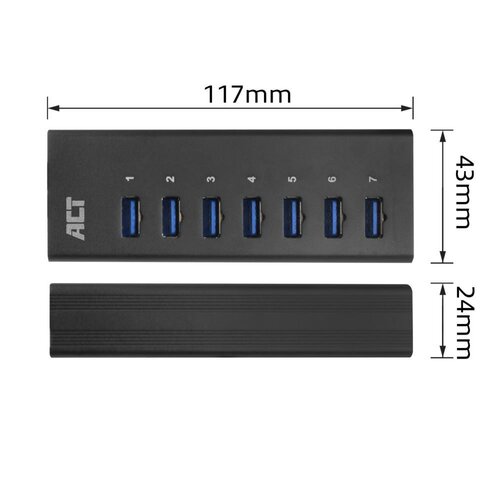 ACT AC6315 | USB 3.2 Gen 1 Hub | Type-A | 5 Gbit/s | Zwart ACT AC6315 | USB 3.2 Gen 1 Hub | Type-A | 5 Gbit/s | Zwart