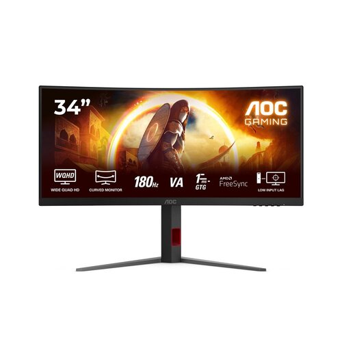 AOC CU34G4 | 34'' 3440x1440 VA | 180 Hz | 1 ms | DisplayPort & HDMI | Curved Ultrawide Gaming Monitor AOC CU34G4 | 34'' 3440x1440 VA | 180 Hz | 1 ms | DisplayPort & HDMI | Curved Ultrawide Gaming Monitor