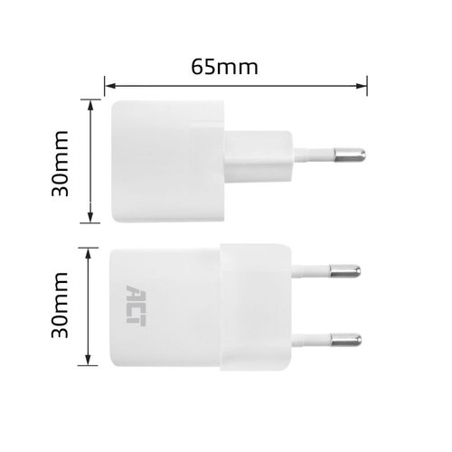 ACT AC2120 oplader voor mobiele apparatuur Wit Binnen
