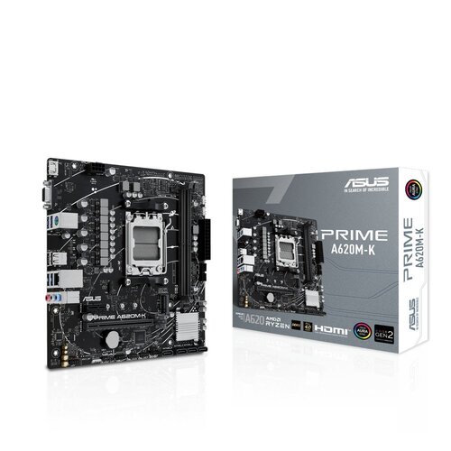 Asus ASUS Prime A620M-K | Socket AM5 | AMD A620 | 2xDDR5 | Micro-ATX | Moederbord Asus ASUS Prime A620M-K | Socket AM5 | AMD A620 | 2xDDR5 | Micro-ATX | Moederbord
