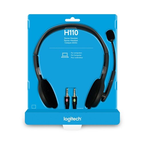 Logitech H110 | On-Ear Bedrade 3,5mm Koptelefoon met Microfoon | Zwart/Zilver