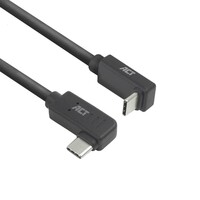 AC7482 | USB 3.2 Gen 2 Kabel | USB-C (haaks links/rechts) naar USB-C (haaks boven/beneden) | 60W | 10Gbps | 2m | Zwart