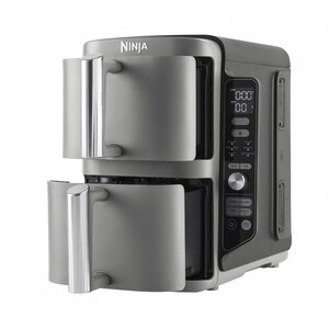 Ninja SL400EU Double Stack XL | Heteluchtfriteuse | Dubbel 9,5 l | 2470 W | Zwart, Grijs