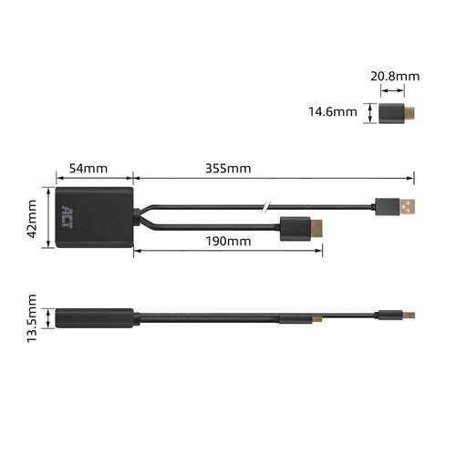ACT AC7537 | HDMI naar USB Type C female adapter | 4K 60Hz