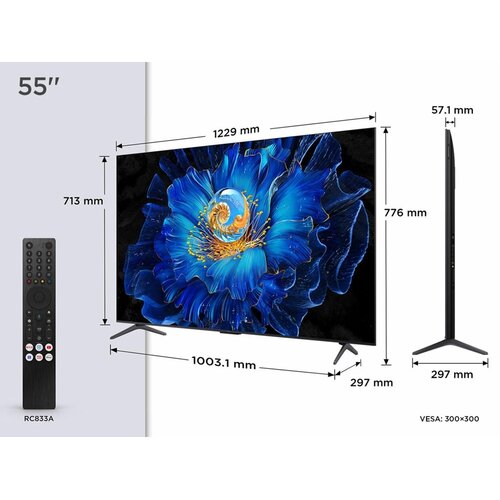 TCL 55C61KS | 55" 4K Ultra HD QD-MiniLED Smart TV | 60Hz | Google TV + Wifi | Dolby Vision | HDMI 2.1 (2025)