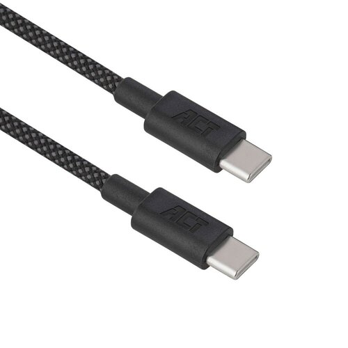 ACT AC3083 | USB 2.0 Kabel | USB-C naar USB-C | 60W | 480Mbps | Zwart | 2 Meter ACT AC3083 | USB 2.0 Kabel | USB-C naar USB-C | 60W | 480Mbps | Zwart | 2 Meter