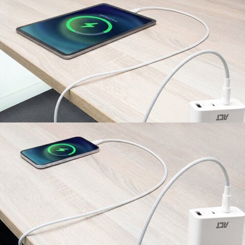 ACT AC3084 | USB 2.0 Kabel | USB-C naar USB-C | 240W | 480Mbps | Wit | 1 Meter