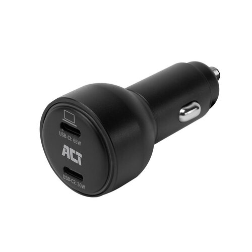 ACT AC2210 | 2 Poorts USB-C Autolader 95W | Power Delivery PPS & Quick Charge 5 | GaNFast ACT AC2210 | 2 Poorts USB-C Autolader 95W | Power Delivery PPS & Quick Charge 5 | GaNFast