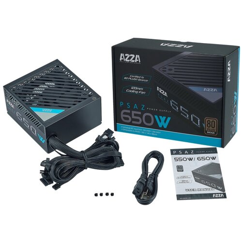 Azza PSAZ-650W | 650 Watt Bronze ATX PSU | Power Supply | Voeding Azza PSAZ-650W | 650 Watt Bronze ATX PSU | Power Supply | Voeding