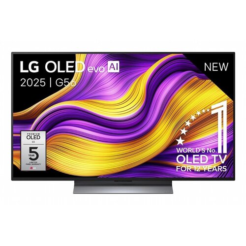 LG OLED48G56LS | 48'' OLED evo AI G5 Smart TV | 4K Ultra HD 165Hz | webOS 25 | WiFi | Zwart | Inclusief standaard LG OLED48G56LS | 48'' OLED evo AI G5 Smart TV | 4K Ultra HD 165Hz | webOS 25 | WiFi | Zwart | Inclusief standaard