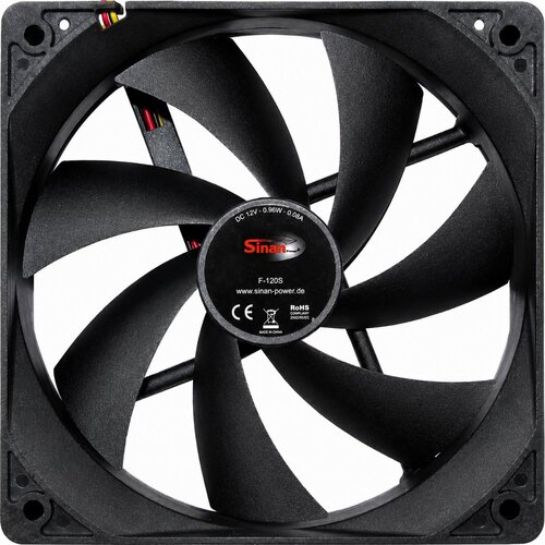 Inter-Tech Sinan F-120-S | 120mm Case Fan | 3-Pin | Zwart Inter-Tech Sinan F-120-S | 120mm Case Fan | 3-Pin | Zwart