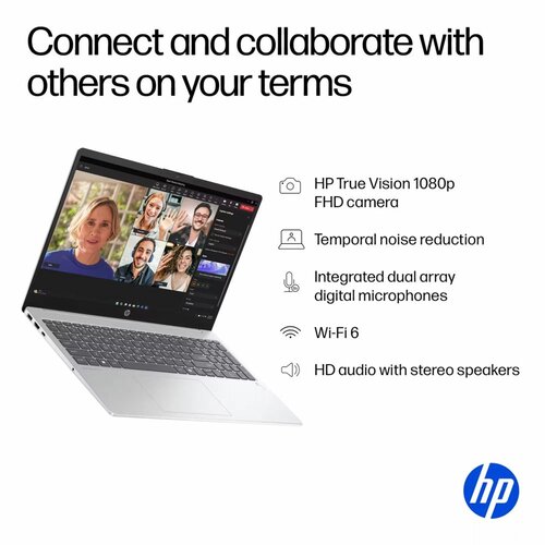 Hewlett Packard HP OmniBook 3 NGAI | 15.6" Full HD IPS Touch | AMD Ryzen AI 5 330 | 16GB DDR5 | 512GB SSD | Copilot+ | Windows 11 Home | Zilver