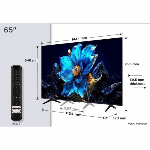 TCL 65T69C | 65" 4K Ultra HD QLED Smart TV | 60Hz | Google TV + Wifi | Dolby Vision | HDMI 2.1 (2025) TCL 65T69C | 65" 4K Ultra HD QLED Smart TV | 60Hz | Google TV + Wifi | Dolby Vision | HDMI 2.1 (2025)