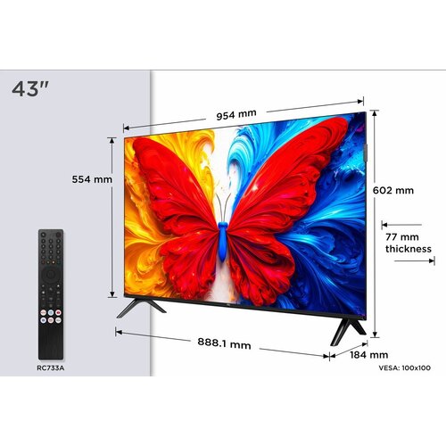 TCL 43S5L 43" | Full HD QLED Smart TV | Android TV | HDR10 | Zwart TCL 43S5L 43" | Full HD QLED Smart TV | Android TV | HDR10 | Zwart