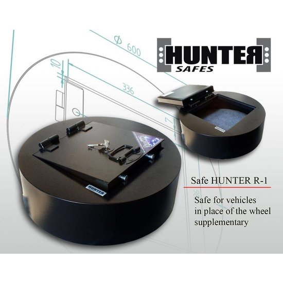 Autokluis R-1 passend in de reservewiel ruimte van de auto