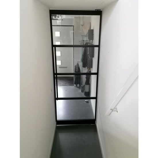 Steel pivot door