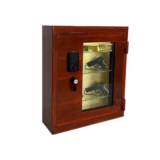 2154 Glass-case Pantzerglass  with two big internal safes - Copy