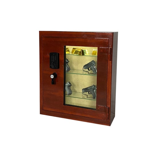 2154 Glass-case Pantzerglass  with two big internal safes - Copy