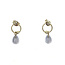 GSE gouden Oorstekers met Chalcedoon-hangers