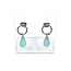 GSE Oorstekers met chalcedoon seablue hangers