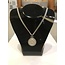 Collier van drie snoeren ankerketting met ornamenthanger