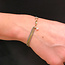 G.S.E. Armband 1 x geel gouden ankerketting en 4 edelstaal ankerketting met gouden sluiting Zwart