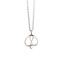 Tulp collier klein, wit zilver, gouden bolletje