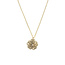 Collier bloem (3-3 klein) geel goud, 45cm 1,3mm anker, 2,0VSI F/G diamant