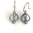 Tulp oorhangers Gezwart zilver Klein - Parel