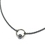 Zwart zilveren oogjes collier met zilveren bolletje 125, 41cm