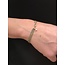 G.S.E. Armband 1 x geel gouden gourmetschakel en 4 edelstaal ankerschakel met gouden sluiting