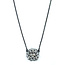 Collier bloem (3-3 klein) zilver zwart